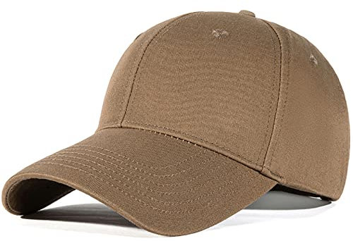 Bakicey Baseball Cap Unisex Outdoor Baseball Cap Kappe Baumwolle Baseball Mützen Erwachsenen Casual Reine Farbe Baseboard Baseballkappe Verstellbar Athletic Baseball Cap Kappe Damen Herren (Braun)