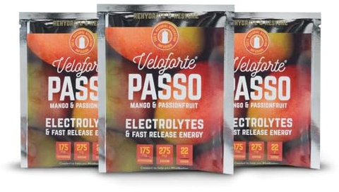 Veloforte Passo Electrolyte Hydration Powder | Citrus | 15-Pack | Hypotonic High-Performance Hydration from Freeze-Dried Fruit & Electrolytes | For Running, Cycling & Triathlon