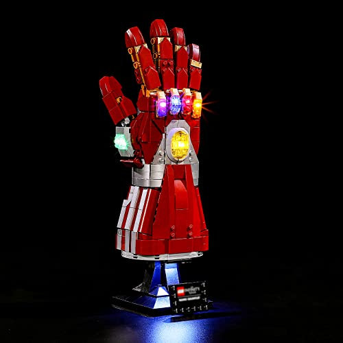 YEABRICKS LED Licht für Lego-76223 Marvel Iron Mans Nano Handschuh Bausteine Modell (Lego Set Nicht enthalten)