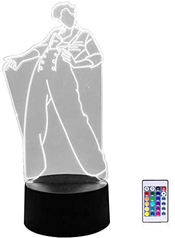 EHOTER 16 Farben 3D-Nachtlichter Anime für Kinder Geschenk Harry Style Fans Schlafzimmer Dekor LED Touch-Sensor Fernbedienung Farbwechsel Arbeits-Schreibtischlichter Nachttischlampe