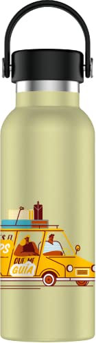 Botella de Agua Acero Inoxidable con Asa - Botella Térmica Reutilizable | Sin BPA | Mantiene 24H Frio / 12H Calor | Termo y Hermética - A Prueba de Fugas (750ml, Eres El Gps Que Me Guía)