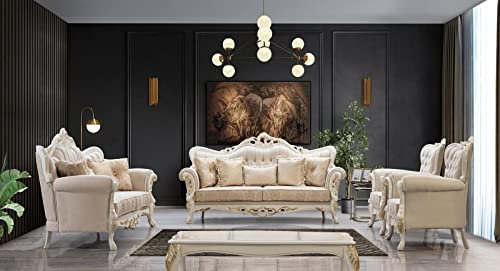 JV Möbel Sofagarnitur 3+2+1+1 Sitzer Set Design Sofa Polster Klassische Couchen