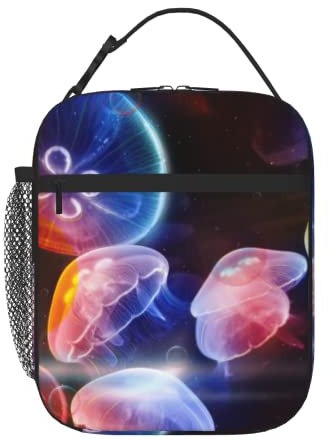 ASEELO Bunte Quallen-Druck, tragbar, isoliert, dick, Lunchbox-Tasche