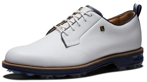 FootJoy Campo de la Serie Premiere, Zapatos de Golf Hombre, Blanco/Azul Marino, 42 EU Ancho