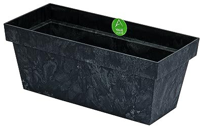 Fioriera fioriera per casa, giardino, terrazza, balcone, 8 litri, design in plastica, 39,2 cm x 18,2 cm x 16 cm (antracite)