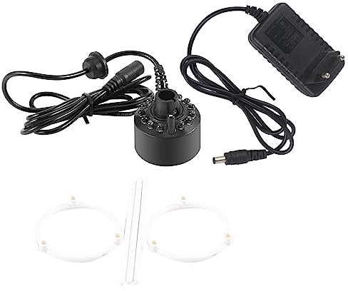 Gavigain Brunnen Nebel Maker Luftbefeuchter 12LED Brunnen Pool Farbe Zerstäuber Nebel Maker Mit Netzteil Wasser Spender Nebel Maker(220V)
