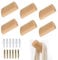 6 Pcs Wooden Coat Hooks, Hat Pegs, Hanger for Hanging Clothes, Scarves, Towel and Headphone in Bedroom, Living Room, Hallway - Maximum Load 15 kg