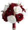Fouriding Hochzeit Braut Blumenstrauß,Künstliche Hand Blumen Rosen Brautstrauß Brautjungfer für Zeremonie Jahrestag Partei Braut Dusche Dekoration Hochzeit Sträuße (Burgunderrot Weiß)