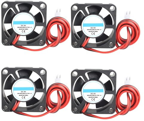 Jopto 4PCS 3D Printer Cooling Fan 30x30x10mm 3010 DC Voltage Brushless 5V Silent Mini Cooling Fan With 2 Pin Terminal Compatible With 3D Printer Extruder Makerbot Arduino With 30cm 11.81inch Cable