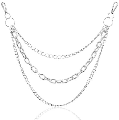 OOTSR Punk Hosenkette Jeans Kette Hosen Ketten Jeanskette Kette Hose Mode Hosen für Damen und Herren Bikerkette