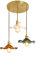 TaleTre - Style Simple LED Luminaires Suspendus Chambre Salon Bar Verre Coloré Cuivre Lampe Suspendue Lumières, Lustre Luminaire(Color:G)