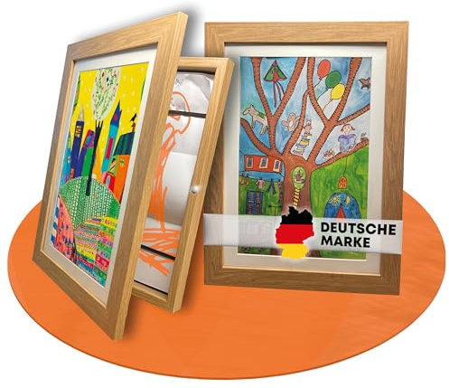BALA® Premium Bilderrahmen - 2 Stück A4 befüllbare Rahmen für Kinderzeichnungen und Kunstwerke mit Frontöffnung und Halterung zum Aufhängen oder Aufstellen für 120+ Bilder