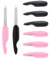 IPNSDON 6 Stück Klappbare Nagelfeile Nagelkunstwerkzeuge Große Nagelfeile Metall Nagelpolierwerkzeug Nagelpolierstreifen Trimmen Nagelfeile (Schwarz Pink)