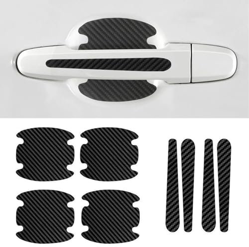 8 Pezzi Pellicola Protettiva per Maniglia Portiera Auto Adesivi per Audi A3 Sportback 3 (III) 8V I 2013-2020 Handgrip Protezione Auto Antigraffio Accessori, Carbonio Fibra