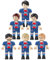Habarri - Mini Figuren - Fußballmannschaft - 6er Set - Geschenk für Kinder, Fußball Fans - Kompatibel mit bekannten Klemmbausteinen - Frankreich Fußballmannschaft