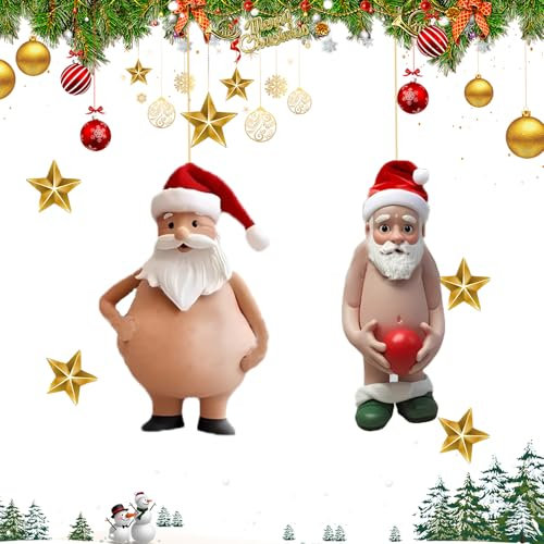 PanAcratis 2 Piece Christmas Tree Decorations,Funny Xmas Gifts For Women Small Funny Christmas Decorations