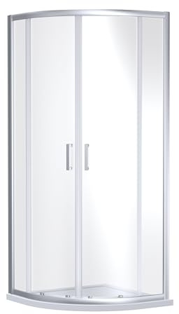 Balterley Quadrant Shower Enclosure, 6mm Toughened Safety Shower Glass Cubicle Door, Bar Handle Sliding Glass Door, Enclosures for Showers, Enclosures & Cubicles - 780 x 780 x 1900mm (Chrome)