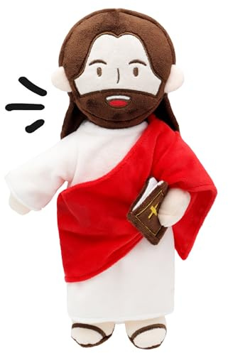 Yelakey Jesus Plush Speak Jesus Plüschtier - 34 cm Jesus-Puppe, die 20 Bibelverse und 3 Bibelmelodien spricht – Plüschpuppe, geeignet für Kirche, Sonntagsschule und Ostern