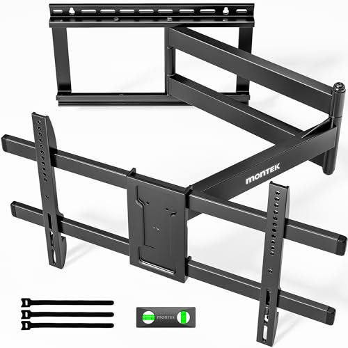monTEK Langarm-TV-Wandhalterung für die meisten 43-80-Zoll-Fernseher, ausziehbare 42-Zoll-TV-Wandhalterung, Schwenk- und neigbar, passend für max. VESA 600 x 400 mm, bis zu 50 kg