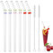 Glass Straws - 6 PCS Reusable Straw, Glass Drinking Straws with 2pcs Cleaning Brush, Eco Friendly Clear Straws with Cherry for Drinking Smoothie Milk Coffee Coctail Water Juice