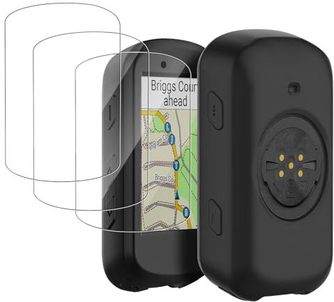 Silicone Case for Garmin Edge 530 + 3 Pieces Screen Protector,Shockproof Anti Scratch Anti Squeeze Non Slip Silicone Dust Protection Cover,Black