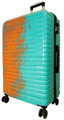 Monopol Reisekoffer und Kofferset 3tlg Hartschale Sierra Trolley (türkis-orange, Reisekoffer - Größe L)