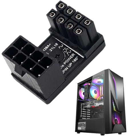 Adaptador de conector GPU, conector de perfil bajo de 90 grados, enchufe de suministro alimentado, función versátil de placa de 6/8 pines, diseño que ahorra espacio para equipos compactos, juegos y