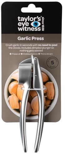 Easy to Use Garlic Press - Removes The Need to Peel, Great Kitchen Gadget for Crushing Garlic Cloves. Dishwasher Safe, Garlic Crusher Also Works with Ginger. Must Have Tool for Any Kitchen, Graphite