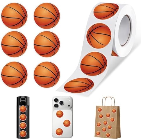 Basketball Stickers, 500 Stück Basketball Aufkleber Selbstklebende, Dekorations Aufkleber Sport, Sport Etiketten Dekorations, Stickers Vinyl, Partydekorationen, Geschenk für Kinder