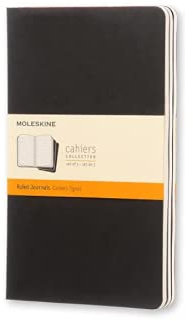 MOLESKINE RULED CAHIER L - BLACK COVER (3 SET)