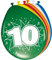 8 Luftballons 10.Geburtstag bunt gemischt