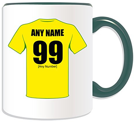 UNIGIFT Personalised Gift - Norwich City Mug (Football Design Theme, Colour Options) - Any Name/Message on Your Unique Mug - The Canaries Yellows Citizens Club