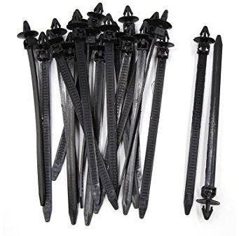 Sourcingmap 20Pcs 8mmx175mm Adjustable Push Mount Loop Cable Ties Zip Fastener