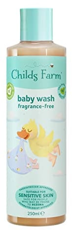 Childs Farm Baby Body Wash, Unfragranced, Gently Cleanses, Suitable for Newborns with Dry, Sensitive and Eczema-prone Skin (Packaging may vary), 250 ml