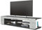 Vladon Lowboard Movie, TV-Kommode mit 4 offenen Fächern und Zierleisten, Schwarz matt/Beton Oxid-Optik (134 x 29 x 39 cm)