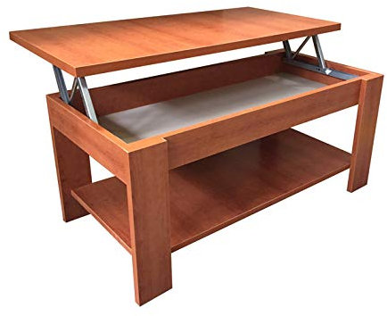 Sueña y Descansa Mesa Centro Elevable Cerezo 100 x50 cm elevable montado