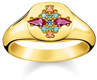 THOMAS SABO Damen Ring Farbige Steine 925Er Sterlingsilber; 750Er Gelbgold Vergoldung TR2231-996-7