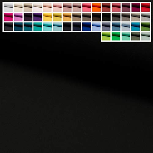 Premium Jersey Uni Stoff mit 150 cm Breite, Hochwertiger Baumwolljersey in Oeko-Tex 100, Meterware ab 25 cm Zuschnitt - ca. 60 Farben immer vorrätig (25. Schwarz)