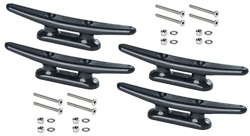 New Marine 4 Nylonklampen in Schwarz oder Weiß, verschiedene Größen, inkl. V4A-Schrauben (Schwarz, 125mm)