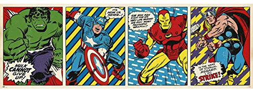 Close Up Marvel Comics Langbahnposter Retro (158cm x 53cm) + Ü-Poster