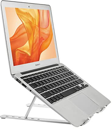 Desire2 Adjustable Laptop Stand, Portable Aluminium Holder for Desk, Foldable Ventilated Cooling Notebook Stand for Macbook Air Pro, HP, Lenovo, Sony, Dell More (10-15.6 Inch) Laptops Tablets