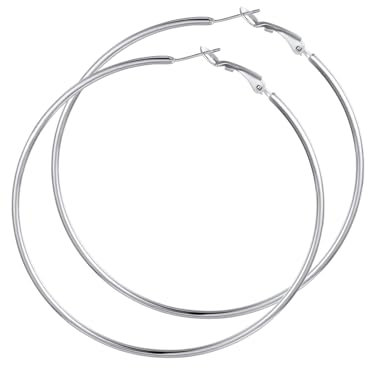 GoldChic Ohrringe Damen Creolen Edelstahl 70MM Kreolen Große Ohrhänger Geometrisch Schlichte Rundohrringe Kreis Ohrringe Ohrschmuck Accessoire