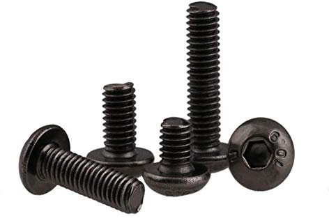 100pcs 10.9 Grade Black Nickel pan/Round Head six Corner Screws M2 M2.5 M3*4/5/6/8/10/12/16/20,16mm,M4