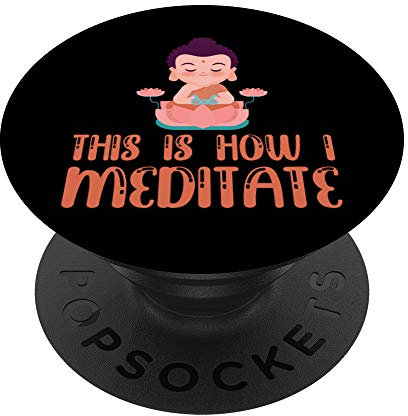 Buda Medita Joystick Juega Videojuegos Gamer Consola Regalo PopSockets PopGrip: Agarre intercambiable para Teléfonos y Tabletas