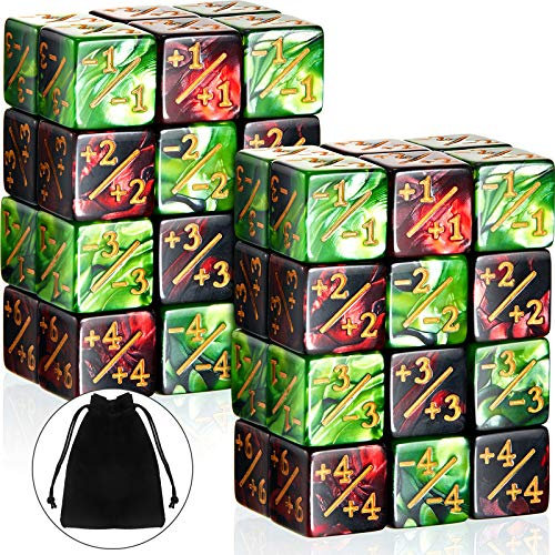 Sumind 24 Stück Würfel Zähler Zeichen Würfel D6 Würfel Loyalität Zähler Würfel Kompatibel mit MTG, CCG, Kartenspiel Zubehör, 2 Arten (Stilvoller Stil)