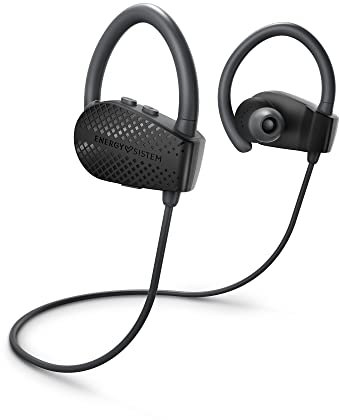 Energy Sistem Auriculares Bluetooth Sport 1+ Black (Bluetooth 5.1, Voice Assistant, Secure-Fit, Sweatproof) Negro