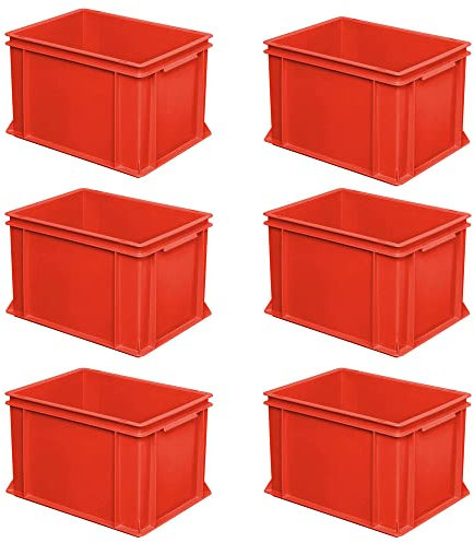 BRB 6 Eurobehälter mit 2 Griffleisten, LxBxH 400 x 300 x 270 mm, 26 Liter, rot