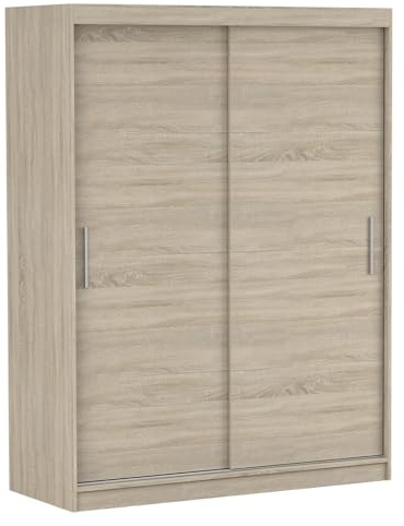 Fabryka Mebli Idźczak Kleiderschrank, Wohnzimmerschrank - Sonoma Schwebetürenschrank, Schlafzimmerschrank - 61 x 150 x 200 cm - Schrank für Schlafzimmer, Wohnzimmer, Garderobe, modern