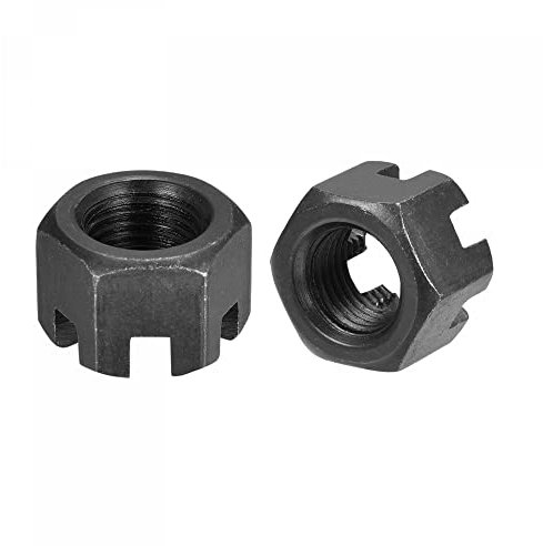 sourcing map Dadi esagonali M12x1,25 mm, in acciaio al carbonio di grado 4,8, neri, 10 pezzi