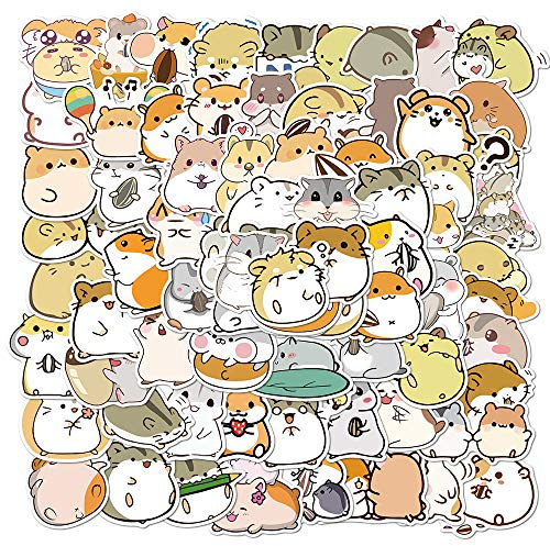 Hamster Aufkleber 100 Stück Scrapbooking Set Aesthetic Decals für Auto Motorräder Fahrrad Skateboard Snowboard Gitarre Wasserflaschen Gepäck Reisekoffer Laptop MacBook